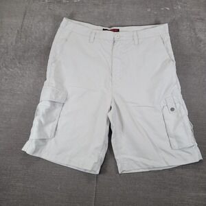 Tony Hawk Mens Cargo Shorts Size 36 Beige Flat Front Utility Pocket Skater‎